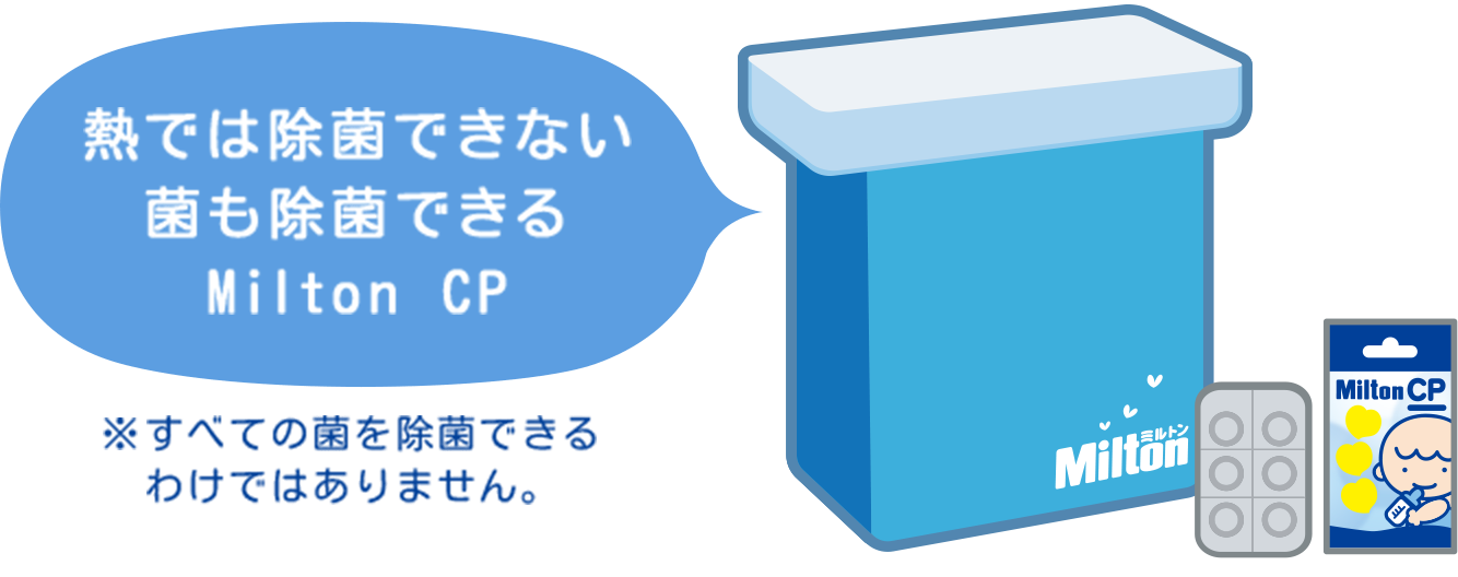 熱では除菌できない菌も除菌できるMilton CP