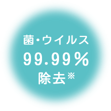 菌・ウイルス99.99%除去※